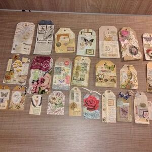 25 handmade tags for junk journals